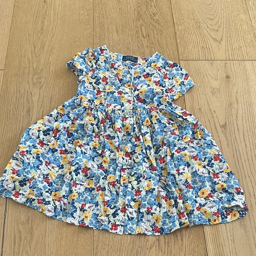 Polo Ralph Lauren Floral Kids Dress - Blue, Red, Yellow 3T